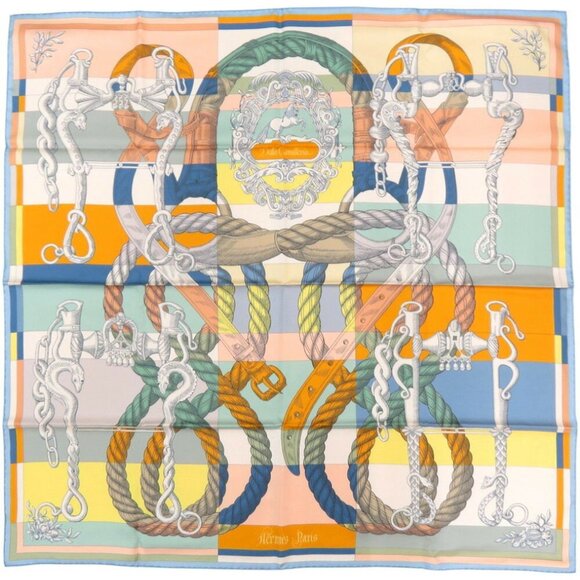 HERMES Blue Scarf - Picture 1 of 8